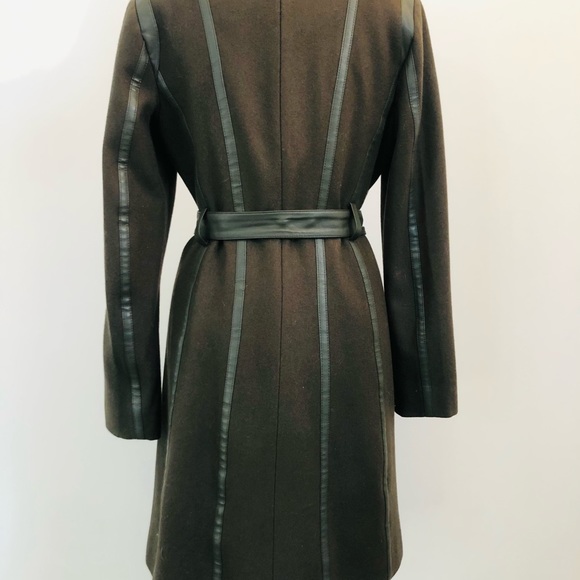 Vince Camuto Wool Khaki Car Coat - Picture 2 of 9